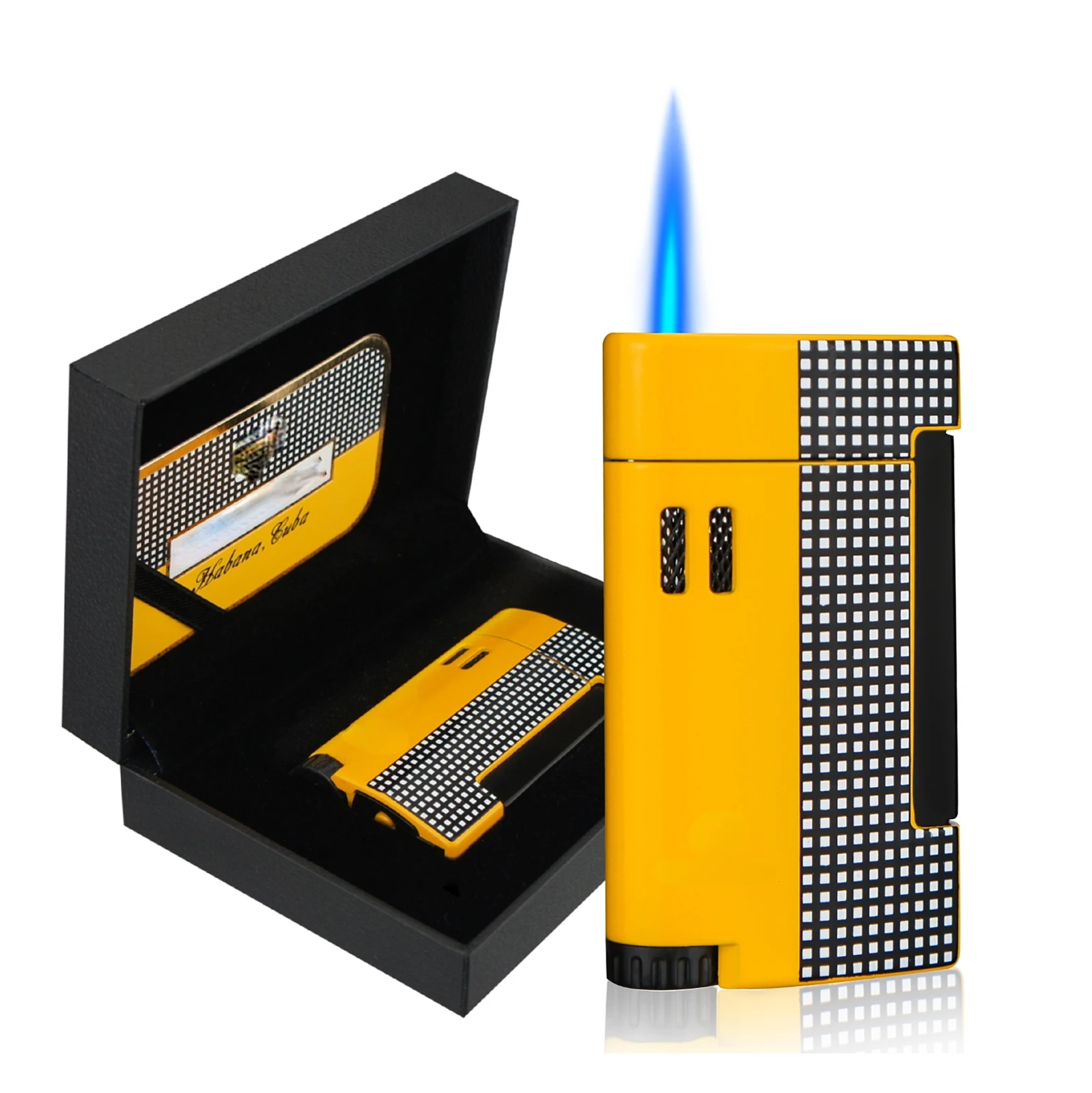 Torch Gift Box With Single Jet Flame Refillable Butane With Punch Smoking Tool Accessories