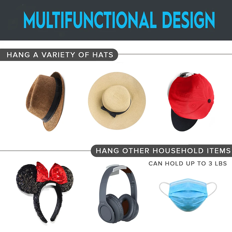 Держатель для шариковых крышек настенный крючок шляпы без сверления яркий