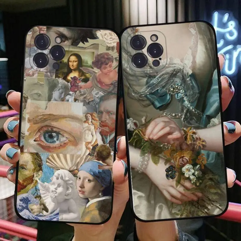 

Renaissance art Painting Phone Case Silicone Soft For iphone 14 13 12 11 Pro Mini XS MAX 8 7 6 Plus X 2020 XR Shell