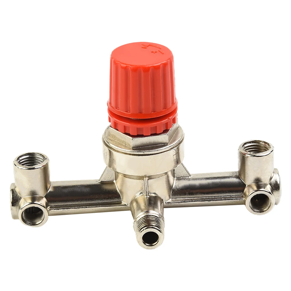 Double Outlet Tube Air Compressor Switch Pressure Regulator Valve Fitting Part Bama Switch Piston Air Compressor V-ring Piston