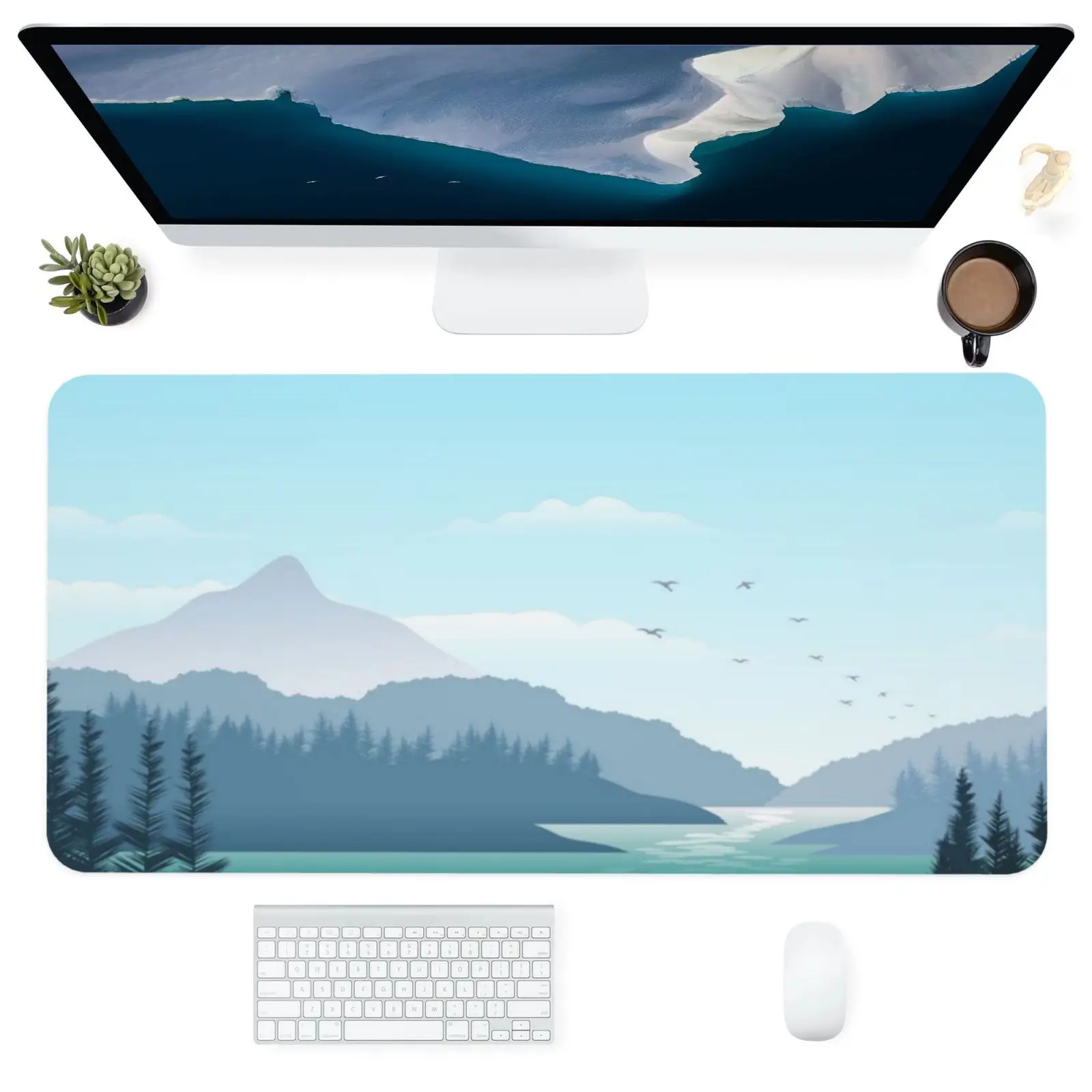 

Art Table Mats Fabric Mouse Pad Office Carpet Desk Pad Mouse Mat Animation Big Mousepad Rubber Mat for Computer Table
