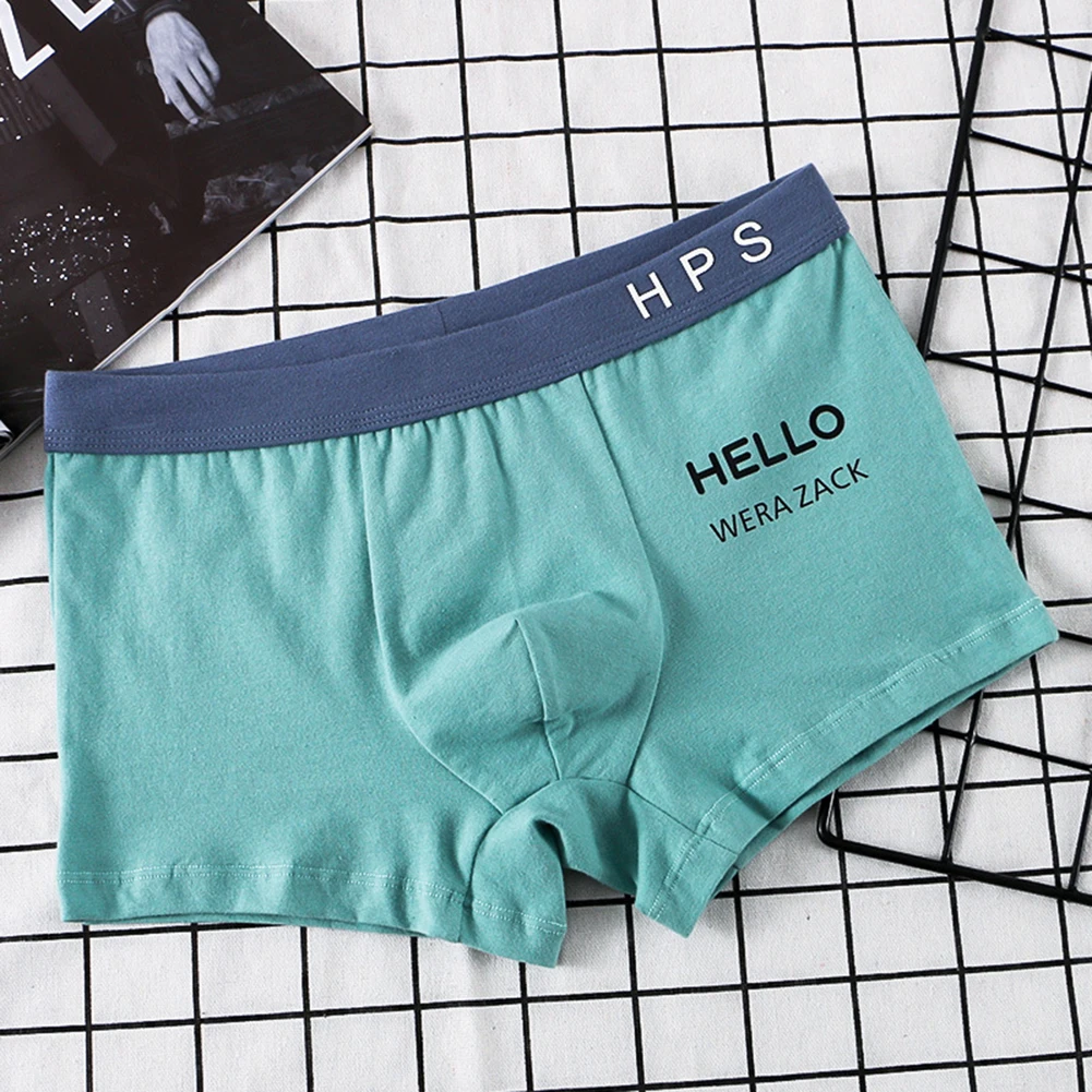 

Men Boxers Comfort Underwear Cotton Boxer Briefs Shorts Elastic Panties Teenage Breathable Underpants Young Underwear