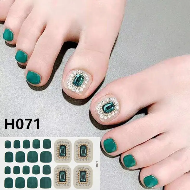 Summer New Toenail Stickers Nail Full Sticker Waterproof Antifouling Film Polish 22tips | Красота и здоровье