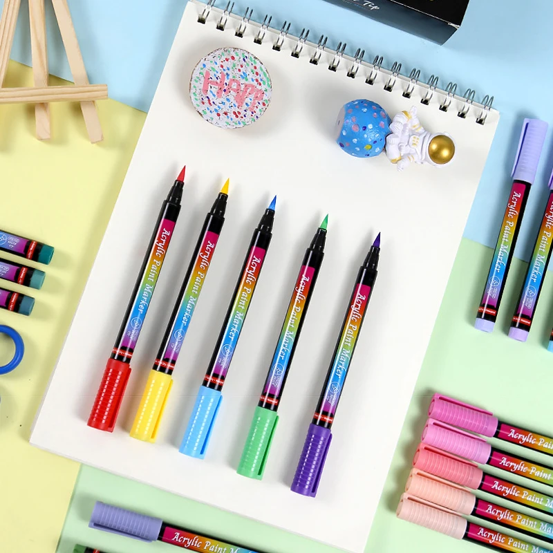 

12/24/30 Colors Acrylic Paint Marker Pens, Extra Fine and Dots Tip, for Rock Painting,Mug,Ceramic,Glass,Wood,Fabric,Canvas,Metal
