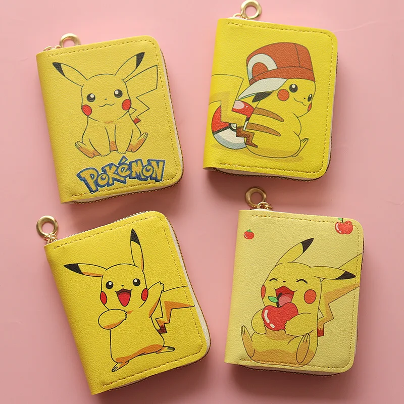 

Pokemon Kawaii Pikachu Coin Purse Simple and Compact Card Bag Cartoon Anime Student Short Wallet High-quality PU Coin Purse