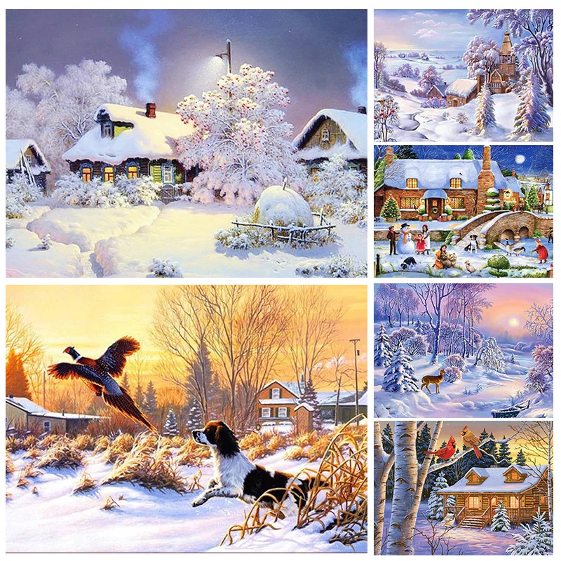 

Набор для алмазной живописи 5D Snow Scene