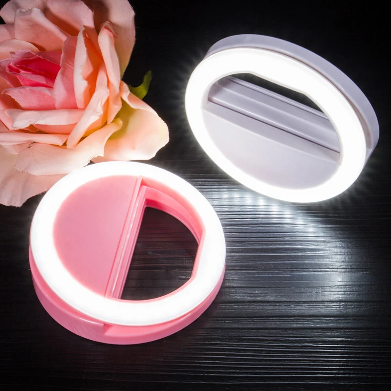selfie ring mobile phone clip lens light lamp led bulbs emergency dry battery for photo camera well smartphone beauty free global shipping