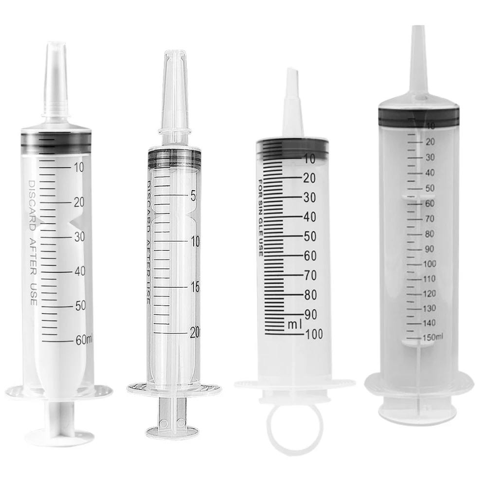 

60ml Feeding Syringe Glue Filling Enema Syringe Nutrient Sterile Without Needle Watering Refilling for Industrial Hydroponics