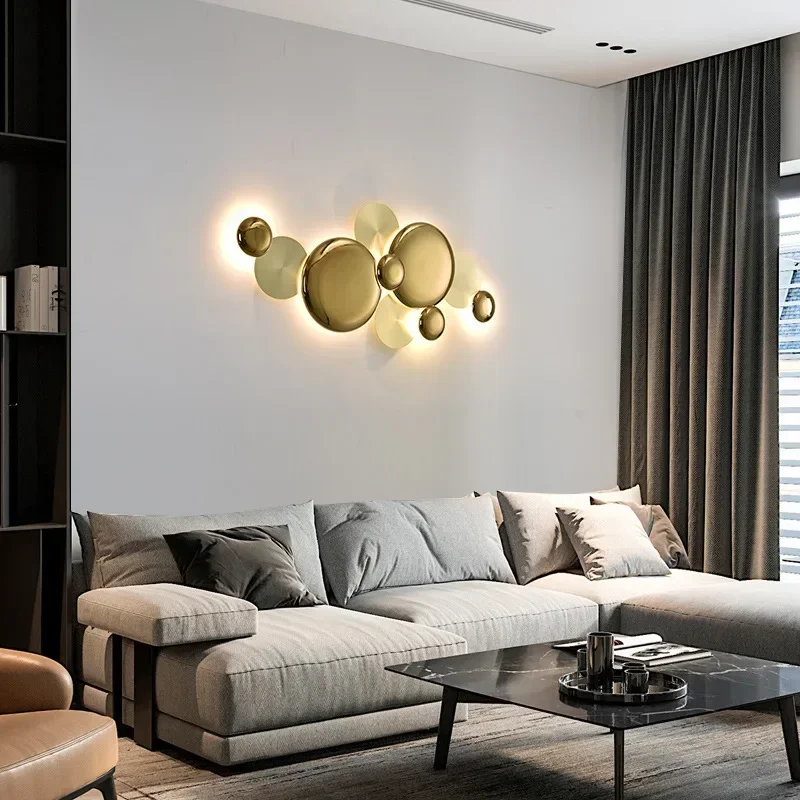 Скандинавский роскошный настенный светильник с листьями лотоса современная