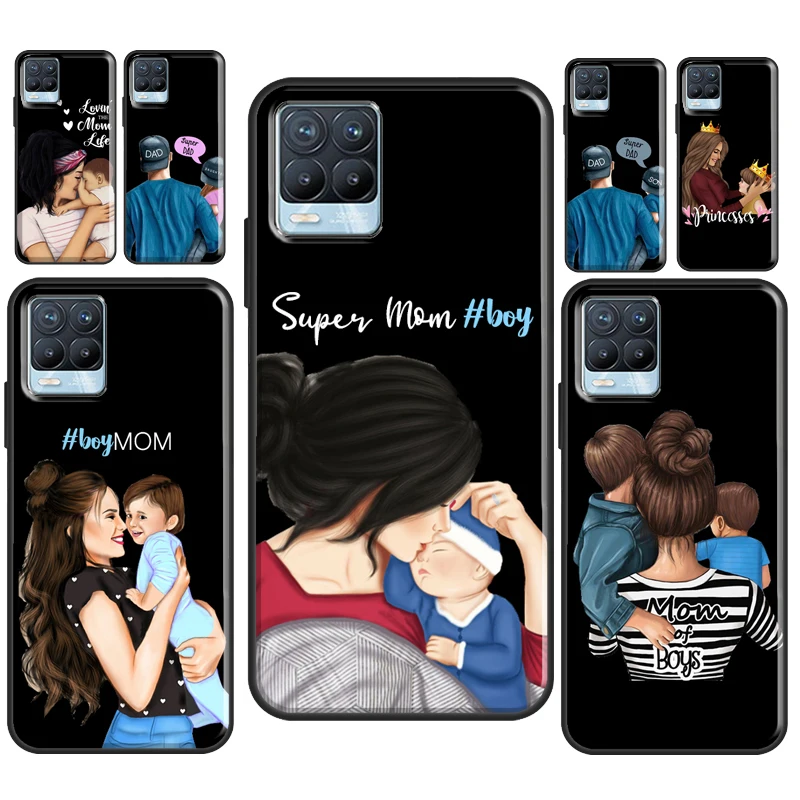 Чехол с надписью Super Dad Mom Baby Girl Twin для Realme C21 C11 C15 GT Neo2 Master 8 Pro 8i OnePlus 9 8T 9R Nord2 |