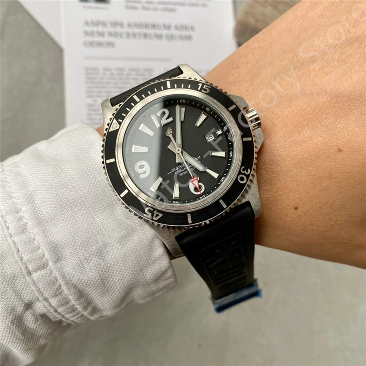 

New Luxury Man Automatic Mechanical AAA Watch Casual 3ATM Water Proof High Quality Rubber Starp Wristwatch 45mm