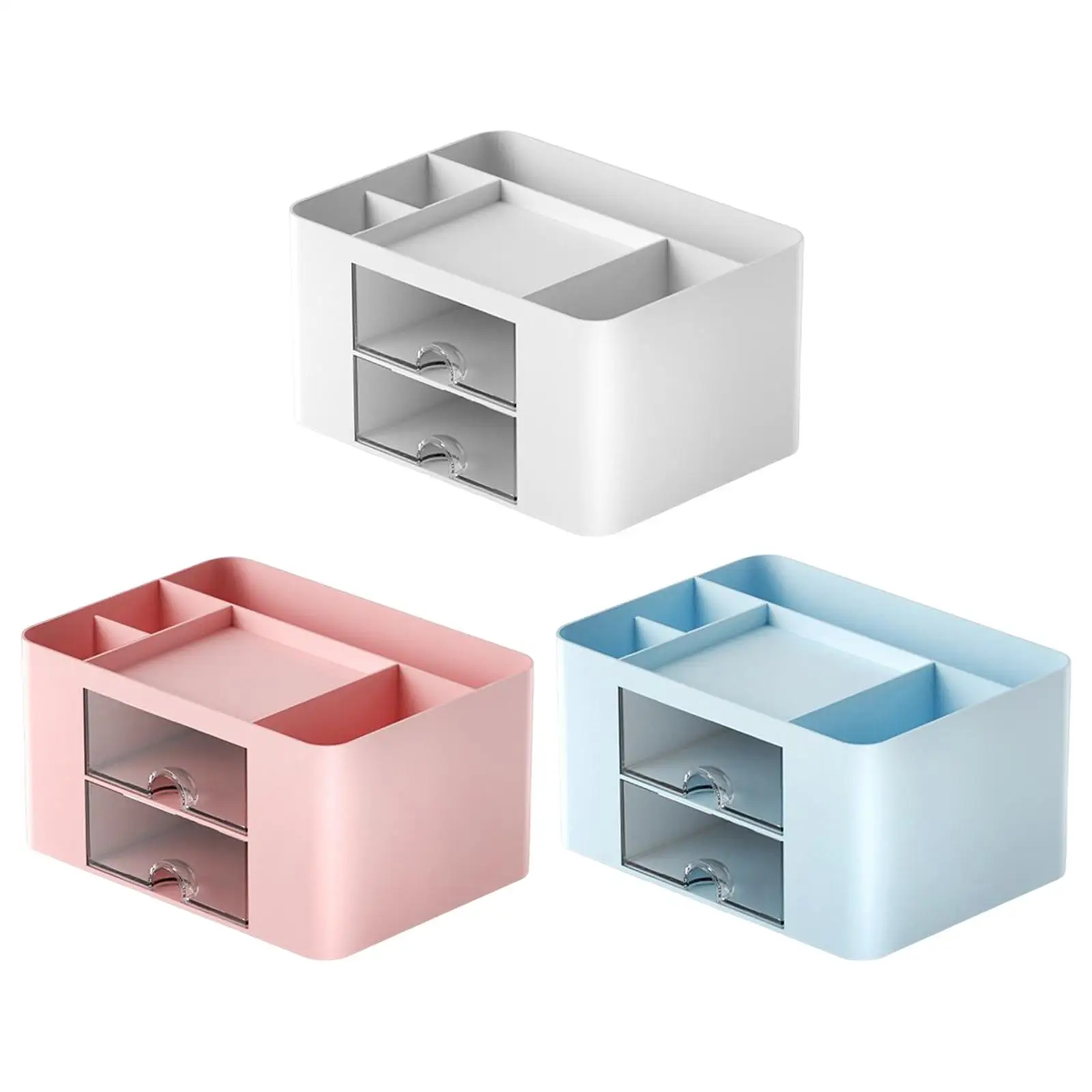 

Vanity With Saving Functional Pencil Drawers Organizer 19.5x14x10cm Desk Portable Size Multi Box Storage Supplies Space Cosmetic
