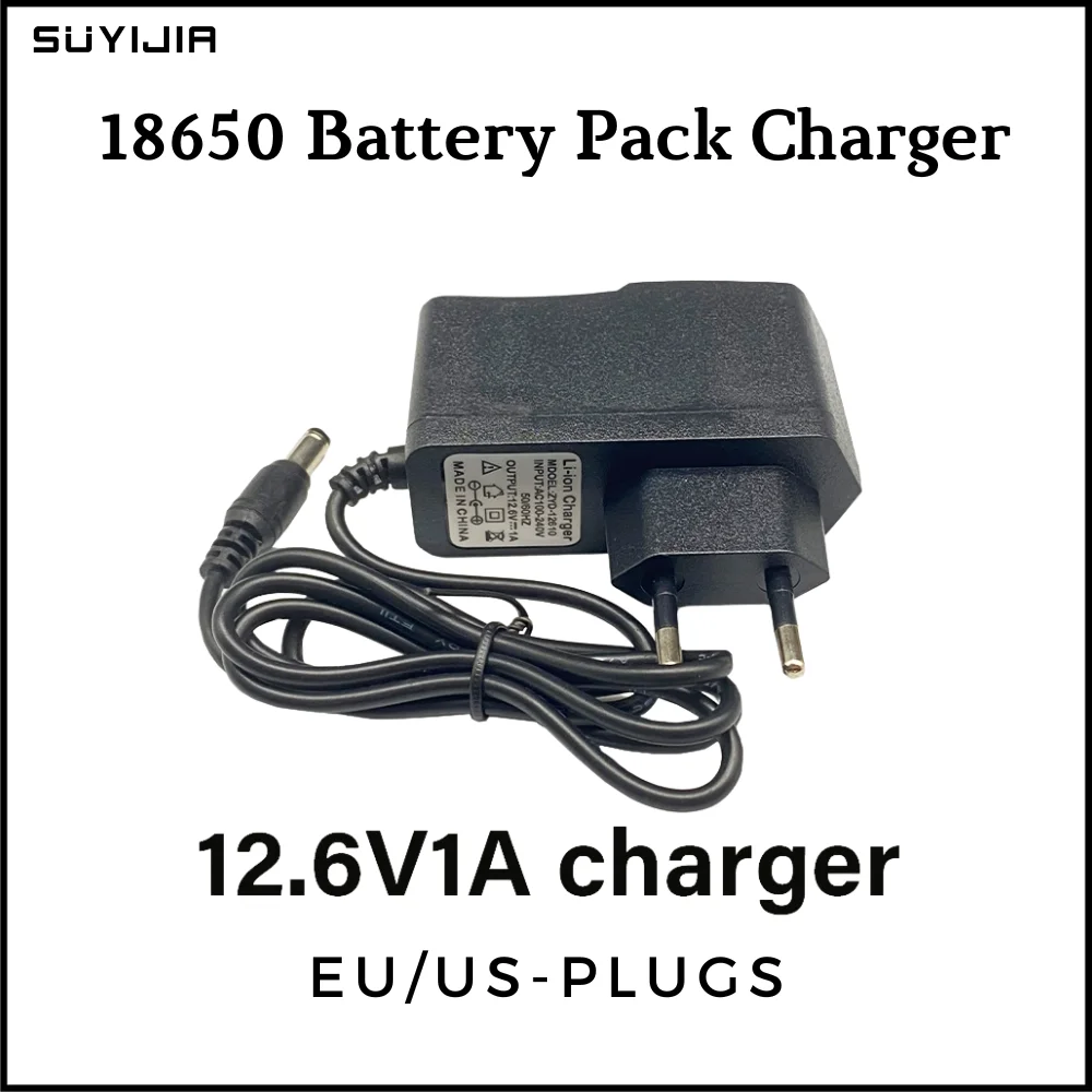 

12.6V 1A 18650 Lithium Battery Charger 12V 1A Portable Wall Battery Pack Charger DC 5.5*2.1MM Optional EU US Plug Power Adapter