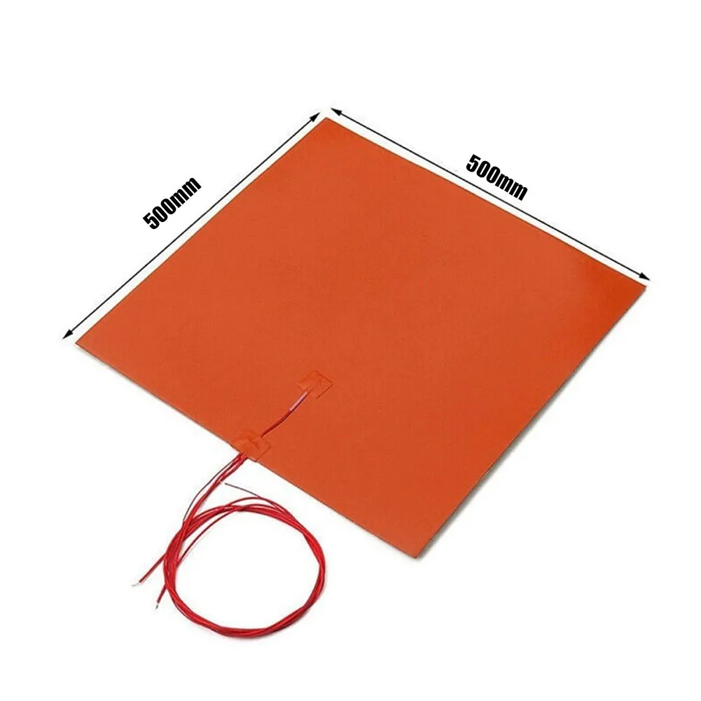 

High Insulation Performance Silicone Heating Pad Silicone 500*500mm 220V 1400W Heated Bed Heating Pad For Printer