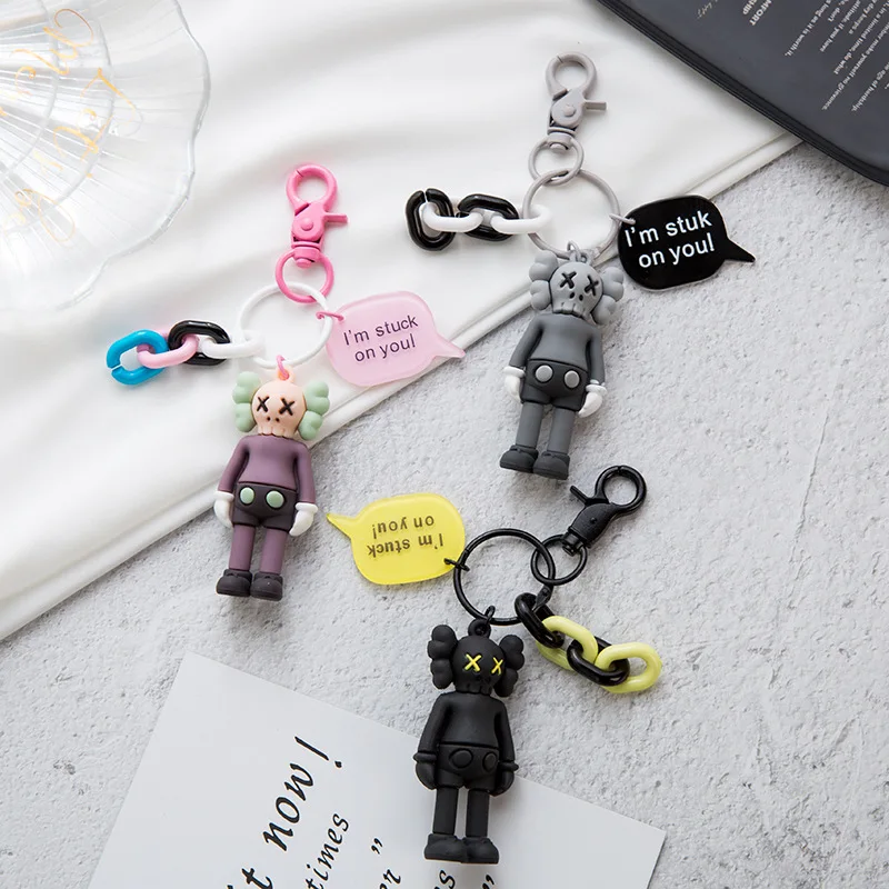 

3D PVC Anime Keychain Cute Monsters Toy Doll Key Chain Friends Gift Car Bags Keyring llaveros