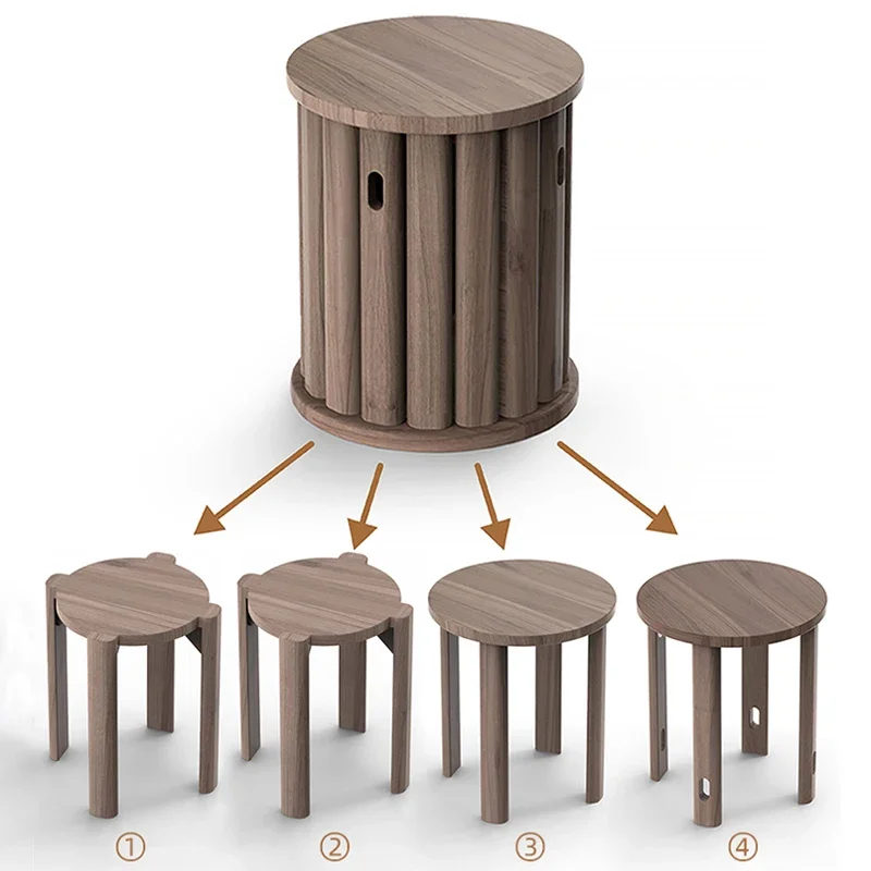 Круглый стул из массива дерева резиновый деревянный журнальный столик