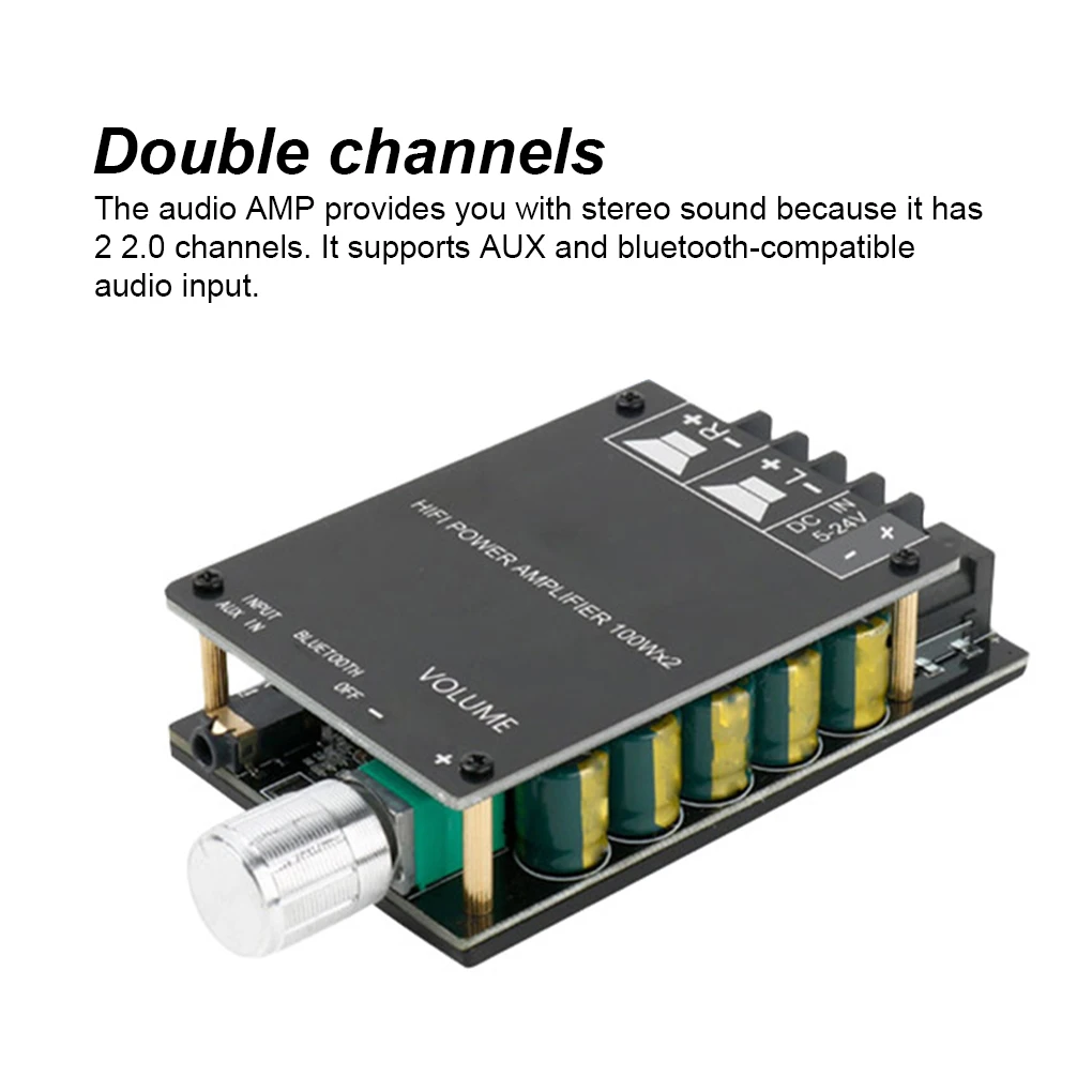 

Bluetooth-compatible AUX Power Amplifier Audio AMP 2x100W Wireless Lossless Upgrade Speaker Module with Switch