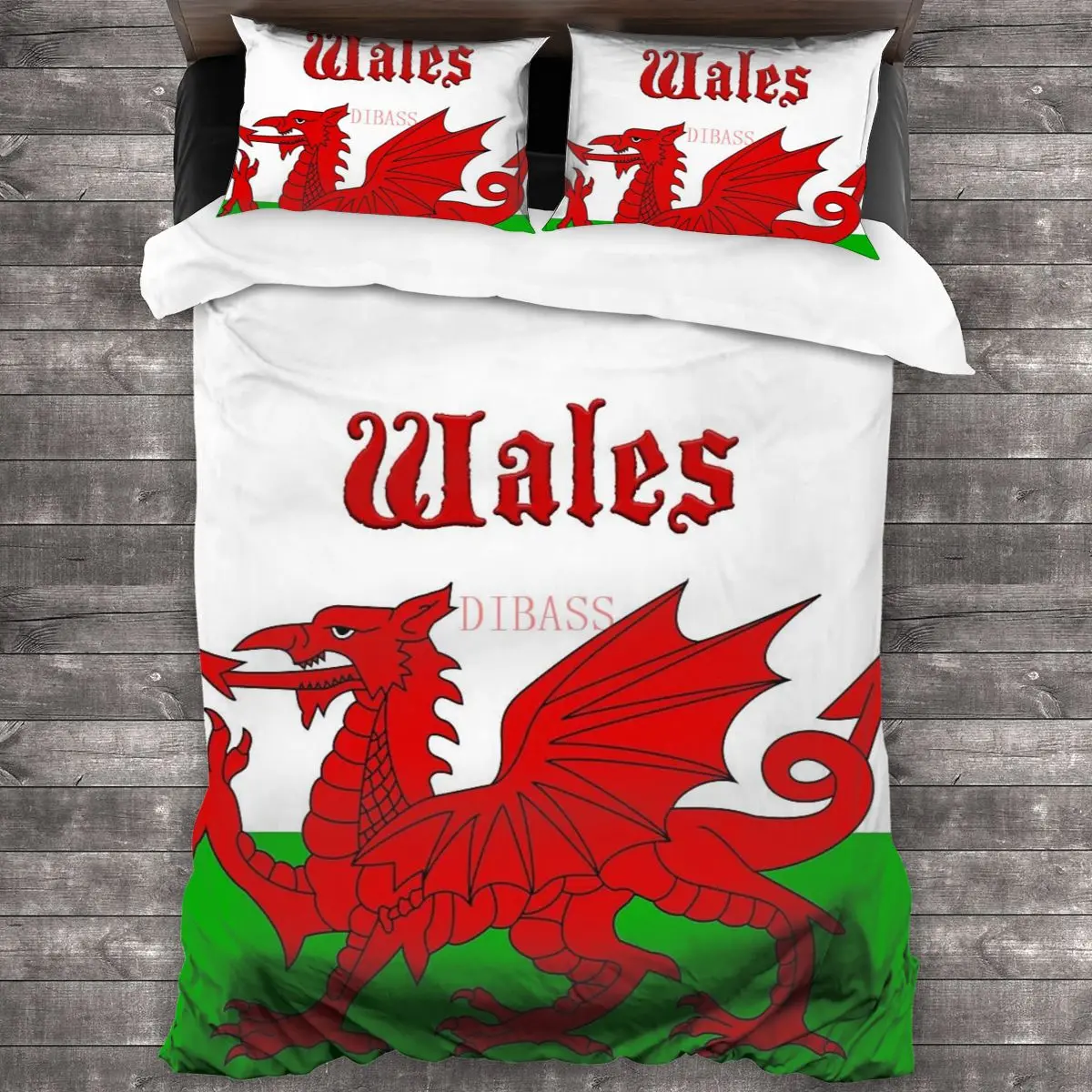 

Wales Flag - Cymru Baner - High Quality Image Soft Microfiber Comforter Set with 2 Pillowcase Quilt Cover With Zipper Closure