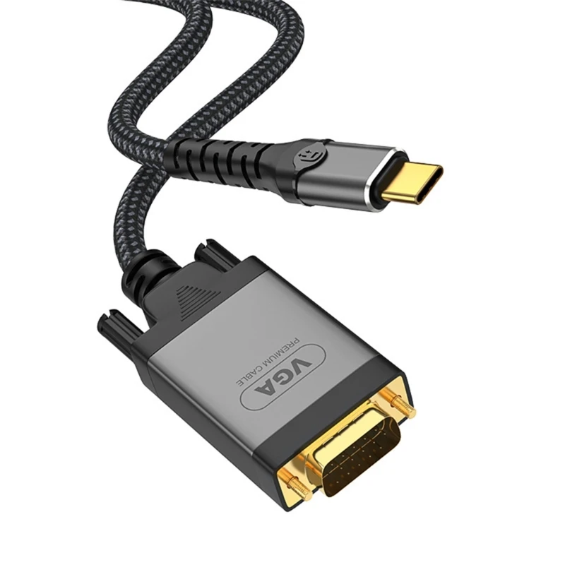 Кабель-адаптер USB Type C к VGA преобразователь типа папа-па видеовыход 1080P с