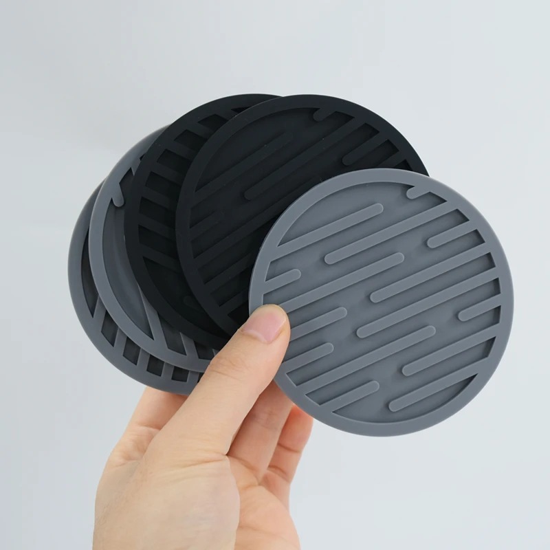 

10cm Silicone Coasters Round Heat Resistant Rubber Tea Cup Mat Table Mat Drink Coffee Mug Glass Beverage Holder Pad Decor