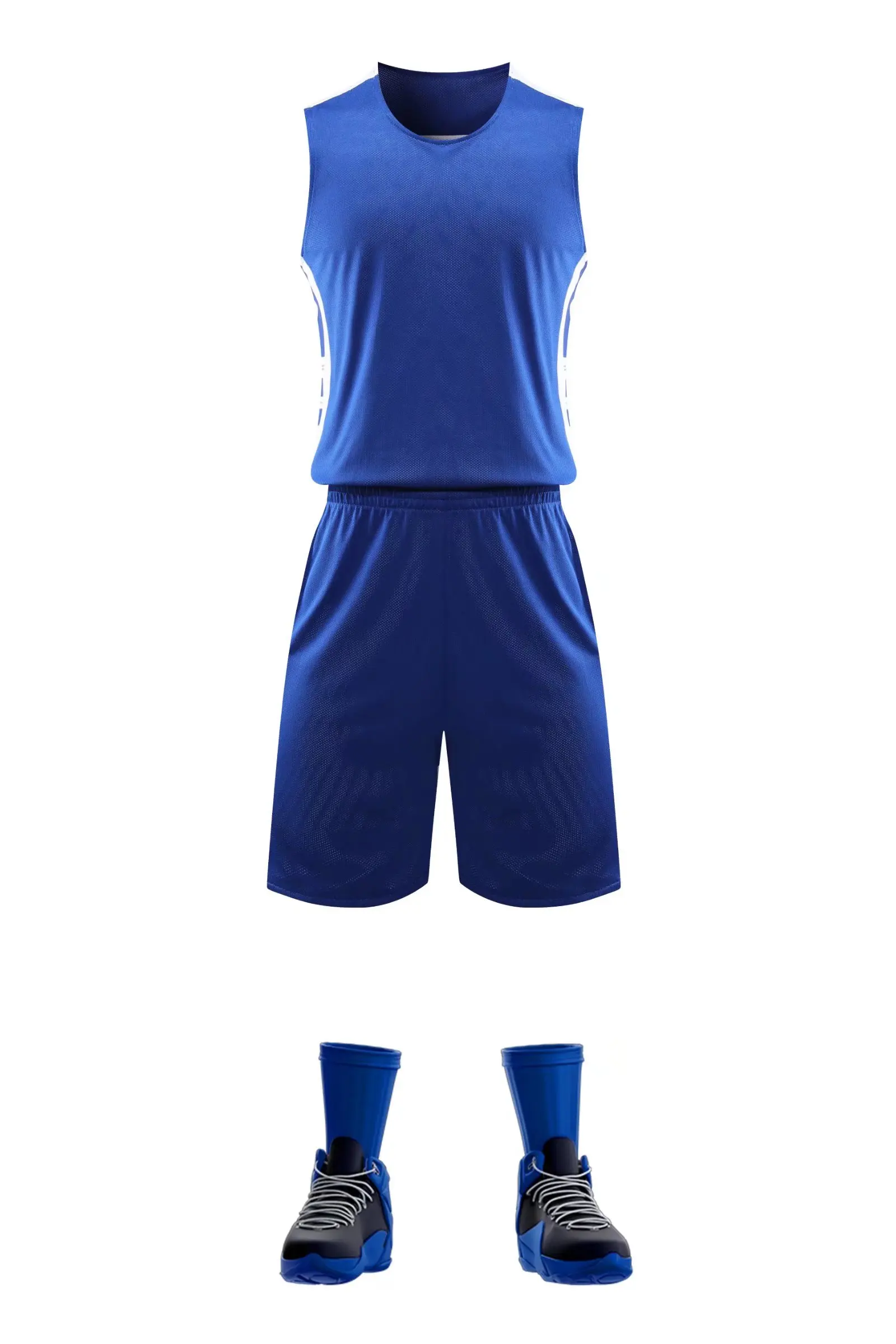 

Оптовая продажа, спортивная одежда с логотипом на заказ, сине-белые двусторонние баскетбольные трикотажные изделия