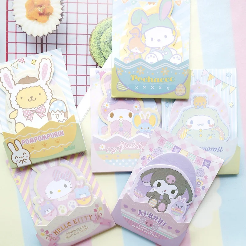 Фото Набор из 24 штук: блокноты Sanrio Kuromi, Pochacco, Cinnamoroll, Cute Melody N Times, канцелярские товары, этикетки, закладки, школьные принадлежности №3