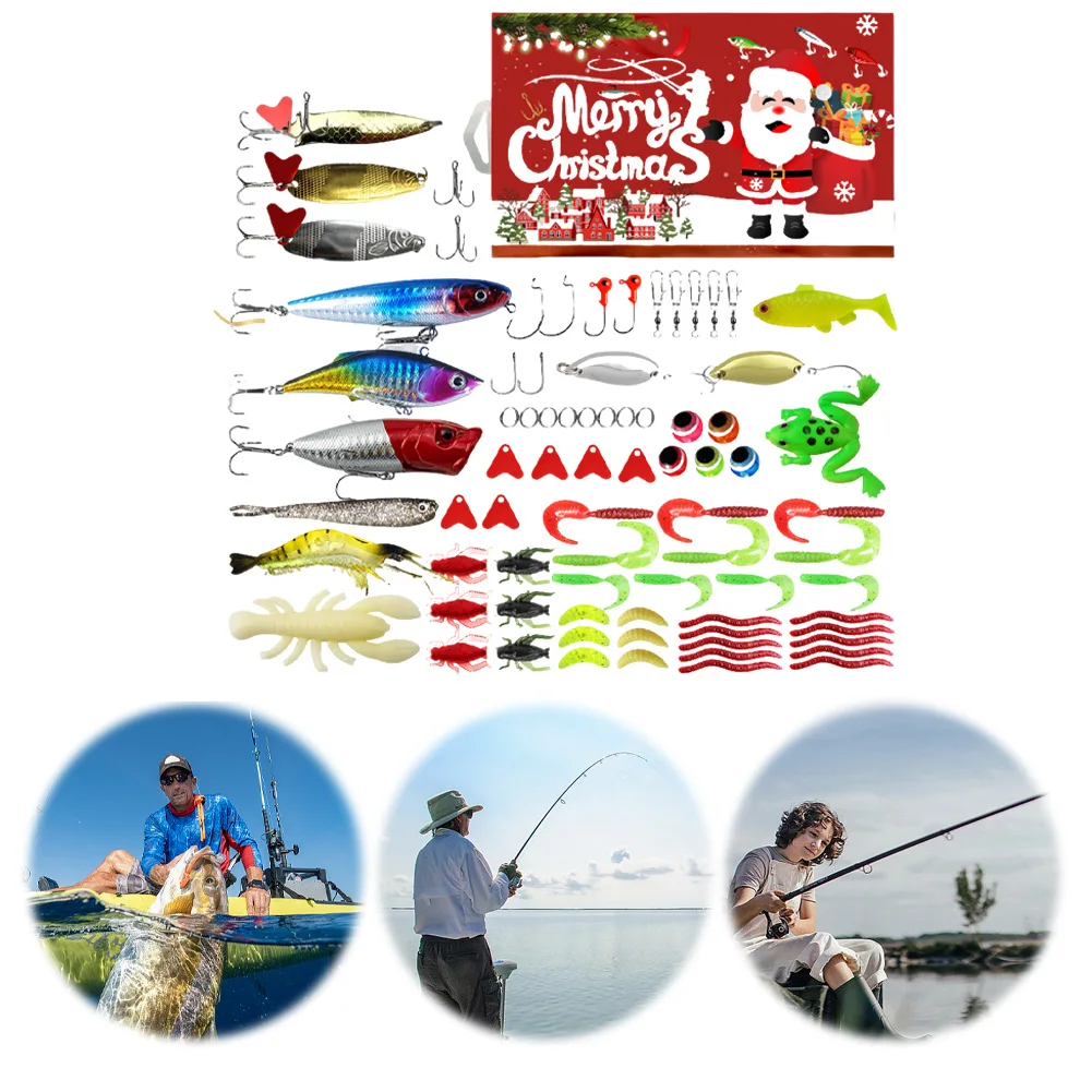 78 шт. Адвент-календарь для рыбалки 2024 год Рождественский календарь обратного