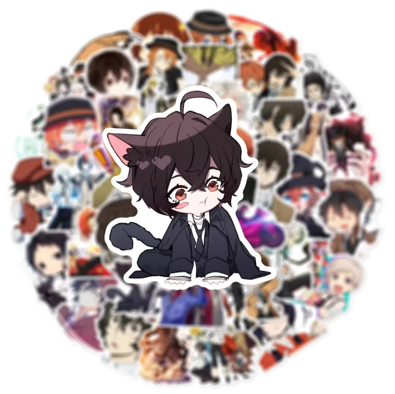 Набор из 50 водонепроницаемых стикеров с персонажами аниме Bungo Stray Dogs: мультяшные граффити-наклейки для творчества и декора багажа (art.: 3920da8bdeddd) - 3920da8bdeddd