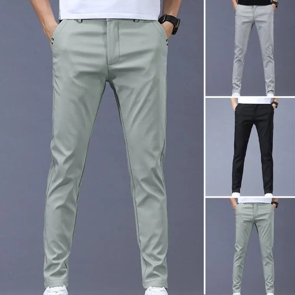 

Брюки мужские Стрейчевые в Корейском стиле, повседневные облегающие деловые классические штаны с эластичным поясом, весна-лето 2022