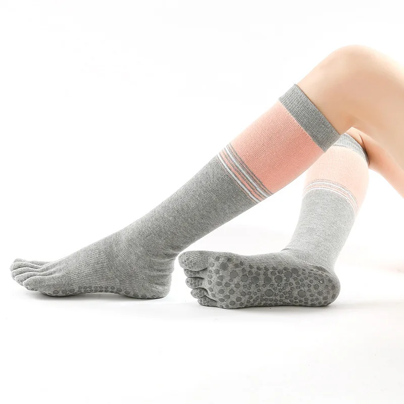 

Women's Yoga Dancing Socks Five Full Toes Long Tube Knee Length Anti-Slip Stockings Winter Warm Non-Slip Dance Five-Finger Socks
