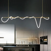 Italian Designer Modern Style Indoor Restaurant Chandelier Light Luxury Bar Office Lamp Note Long Chandelier