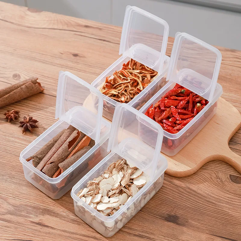 

Storage Box Dried Fruit Snack Sorting Boxes Moisture-proof Fresh-keeping Organizer Box Transparent Flip Can Coarse Cereals Case