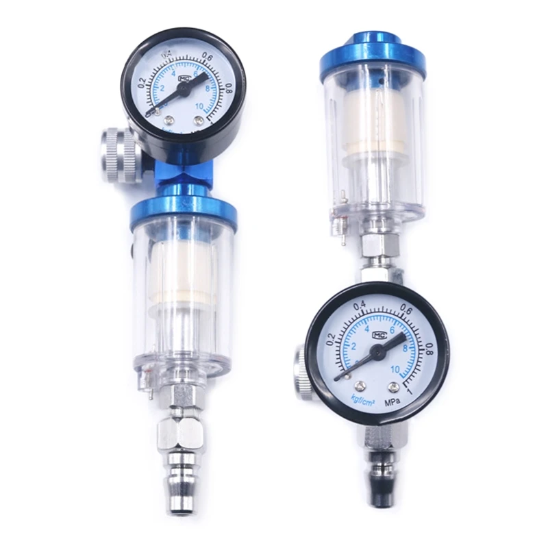 

Upgraded Spray Gun- Air Regulator Gauge In-line Oil WaterTrap Filter Separator-