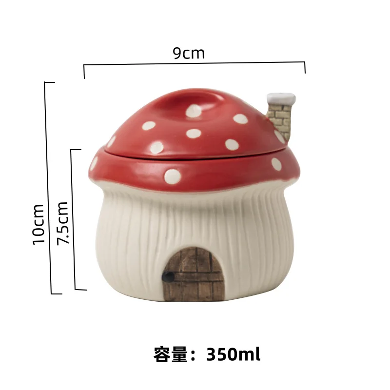 

Креативная мультяшная милая посуда в виде грибов, керамическая чашка для тушения, маленькая чаша, контейнер для перца, бытовая деталь