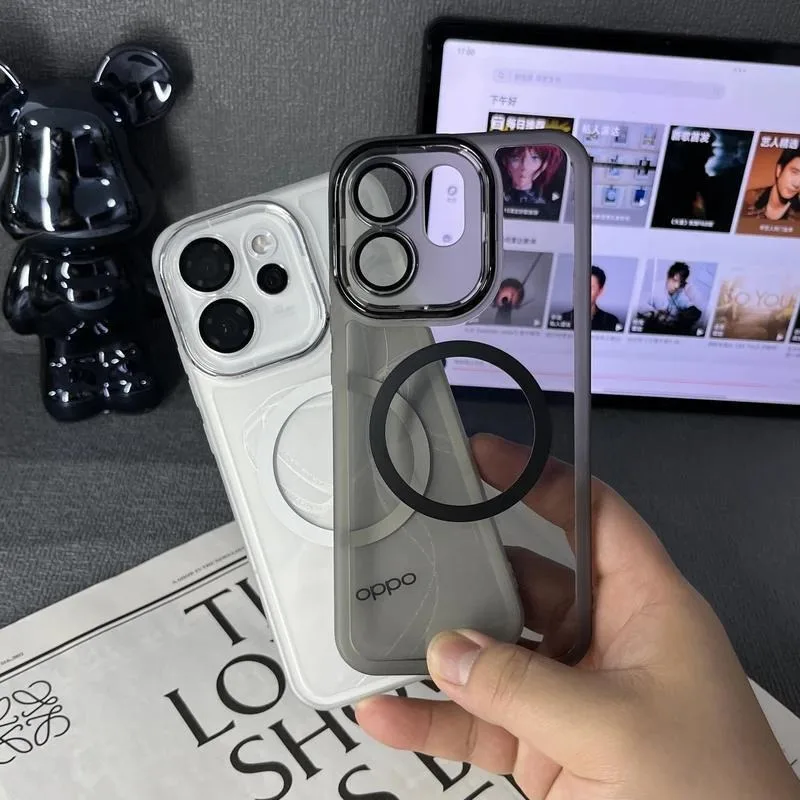 Фото Для OPPO Reno 15 14 13 Pro F FS чехол прозрачный магнитный универсальный чехол из ТПУ для OPPO Reno 15 противоударный бампер Funda №5