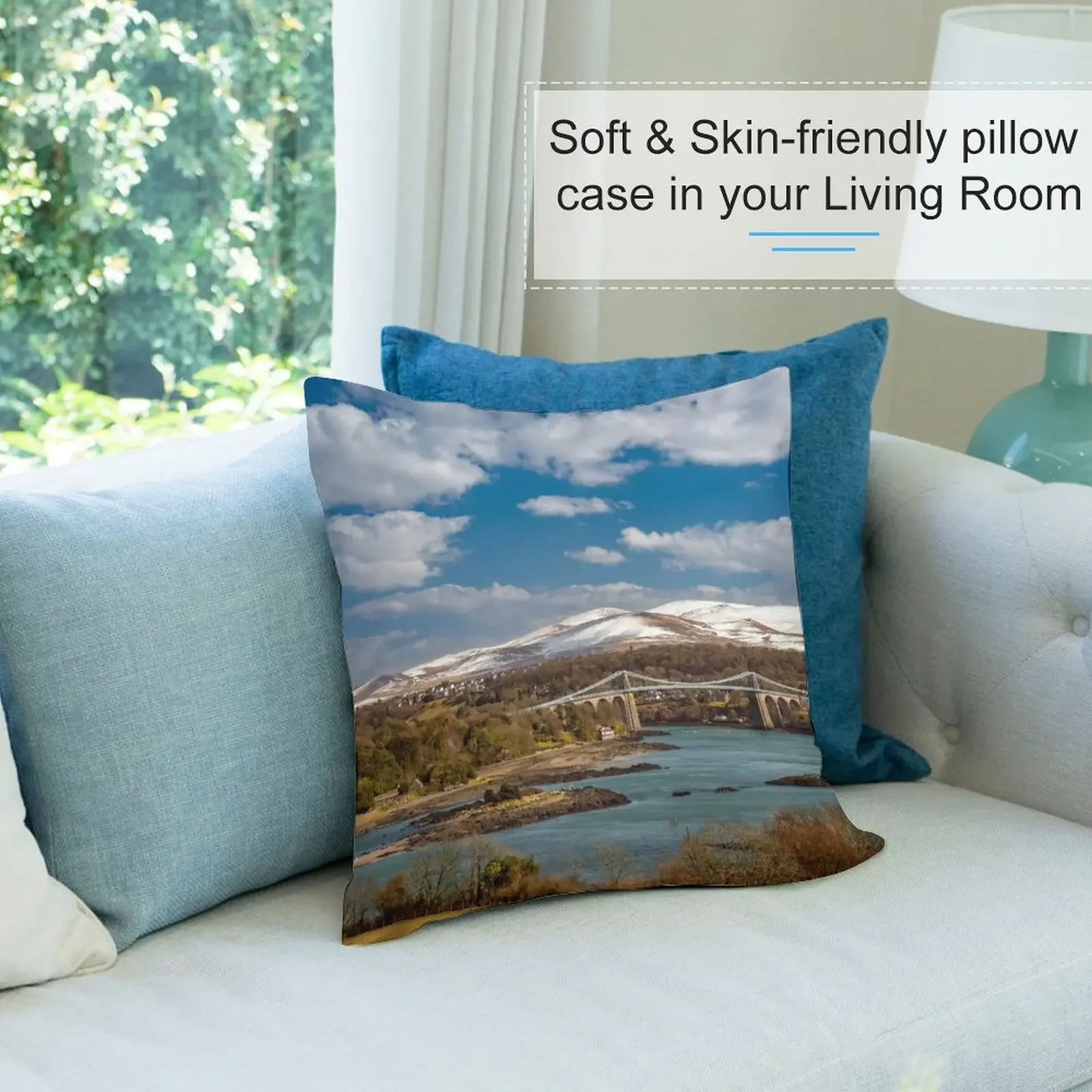 Menai Bridge Snowdon Anglesey Декоративная подушка Новый год осеннее украшение наволочка