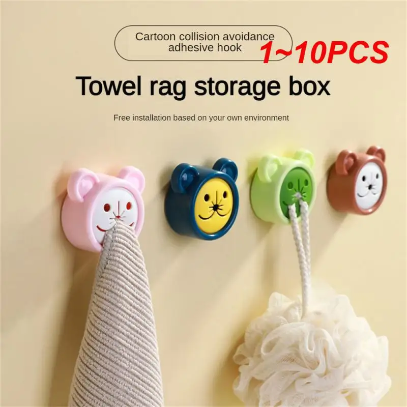 

1~10PCS Towel Plug Wall-mounted Storage Strong Viscous Strength Easy Access Heat And Cold Resistance Universal Hook Towel Clip