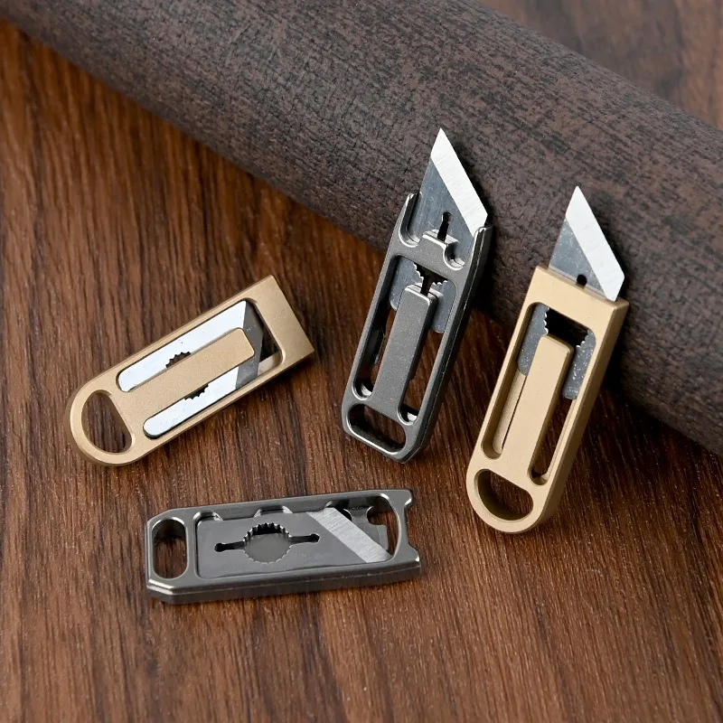 U-disk Mini Brass Knife Portable Open Express Unboxing Artifact EDC Keychain Pendant Self-defense Emergency | Дом и сад