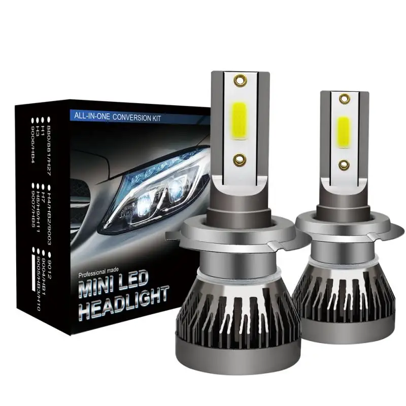 

2PCS H7 LED 12000LM/PAIR Mini Car Headlight Bulbs H1 H4 H8 H9 H11 Headlamps Kit 9005 HB3 9006 HB4 Auto Lamps 6000K