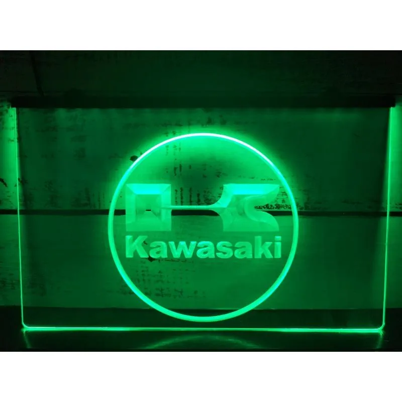 

Kawasaki Racing Motorcylce Bar Neon LED светильник Sign -D135