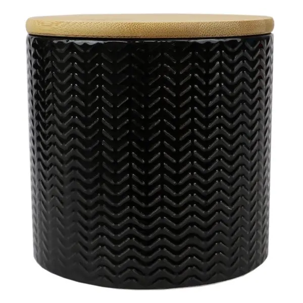 

Luxurious Black Small Ceramic Canister - Perfect for Your Home to Store Your Special Items with Style and Elegance.