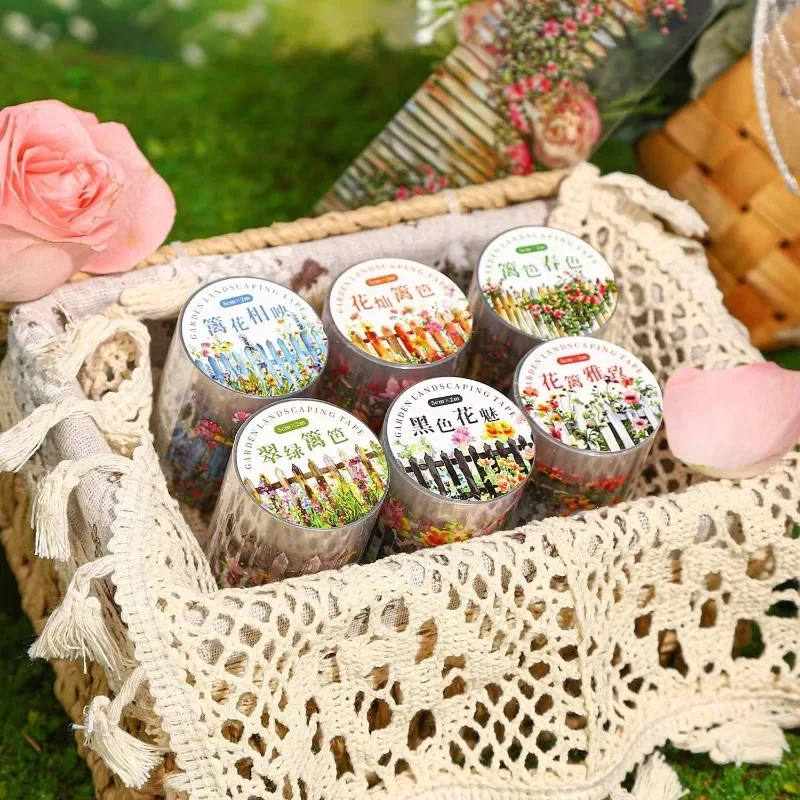 1Roll PET Tape Hedgerow Garden Landscaping Handbook Material Loop Stickers Fasteners Adhesives Scrapbook cut 50mm*2m