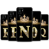 diamond crown letter n z phone case for xiaomi redmi note 11 10 9 8 pro 9s 8a 10s 11s soft cover for redmi note 8pro 10pro