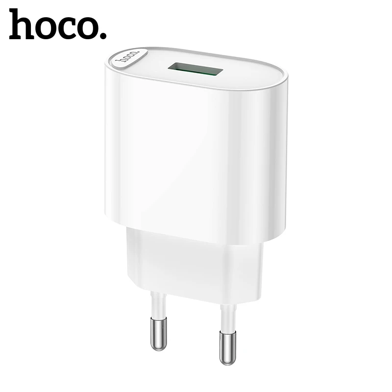 

HOCO QC3.0 18W Fast Charging Phone Charger For Xiaomi 11T 12 Pro 3A USB Single Port Travel Wall Adapter For Huawei P20 P30 Pro