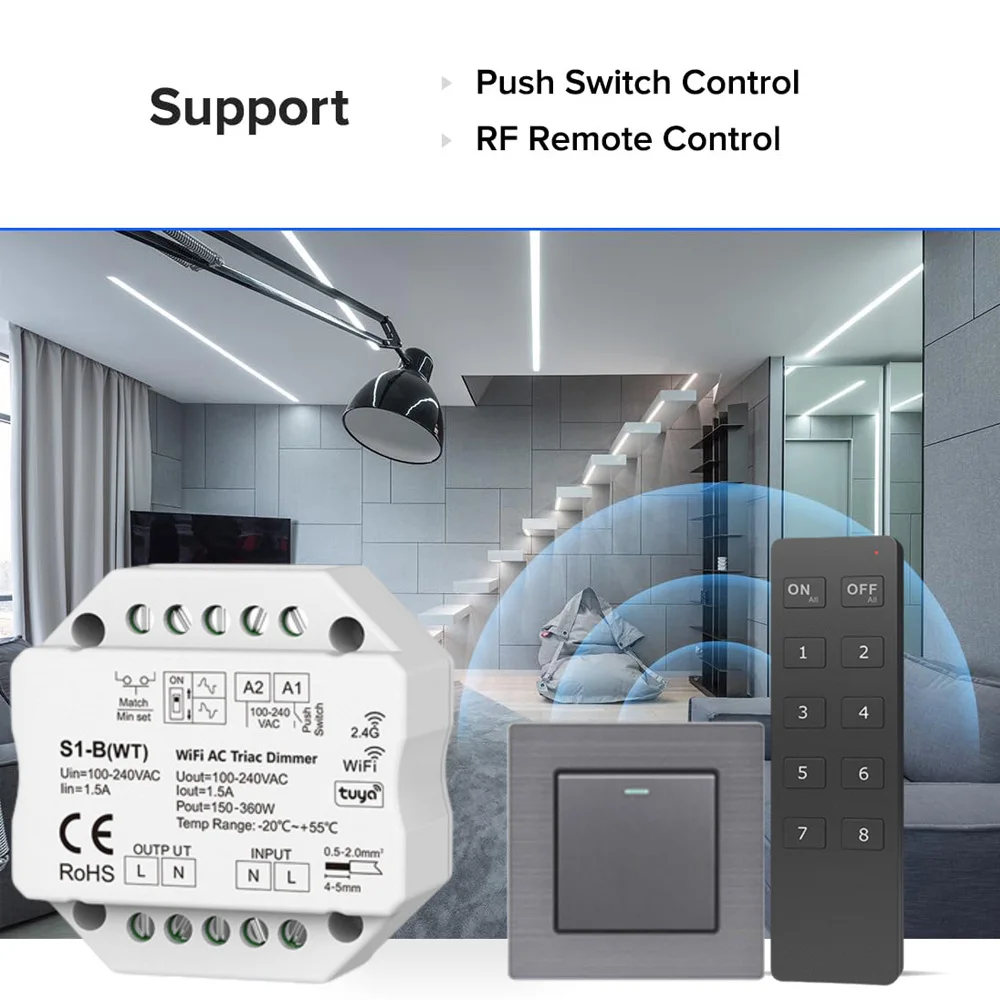 Диммер Триака Для Переменного Тока С Регулируемой Кнопкой Управления Яркостью 220