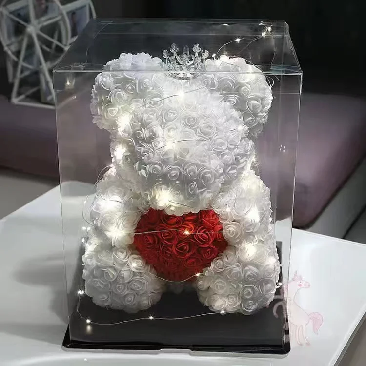 

Hot Sale Teddy Bear of Rose Artificial Flowers Pe Rose Bear for Women Valentines Wedding Christmas Gift Home Decor Dropshipping