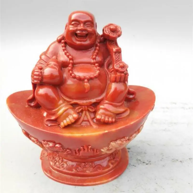 

Chinese Shoushan Stone Wealth Maitreya Buddha Statue Sitting Buddha Ornament Feng Shui Fortune