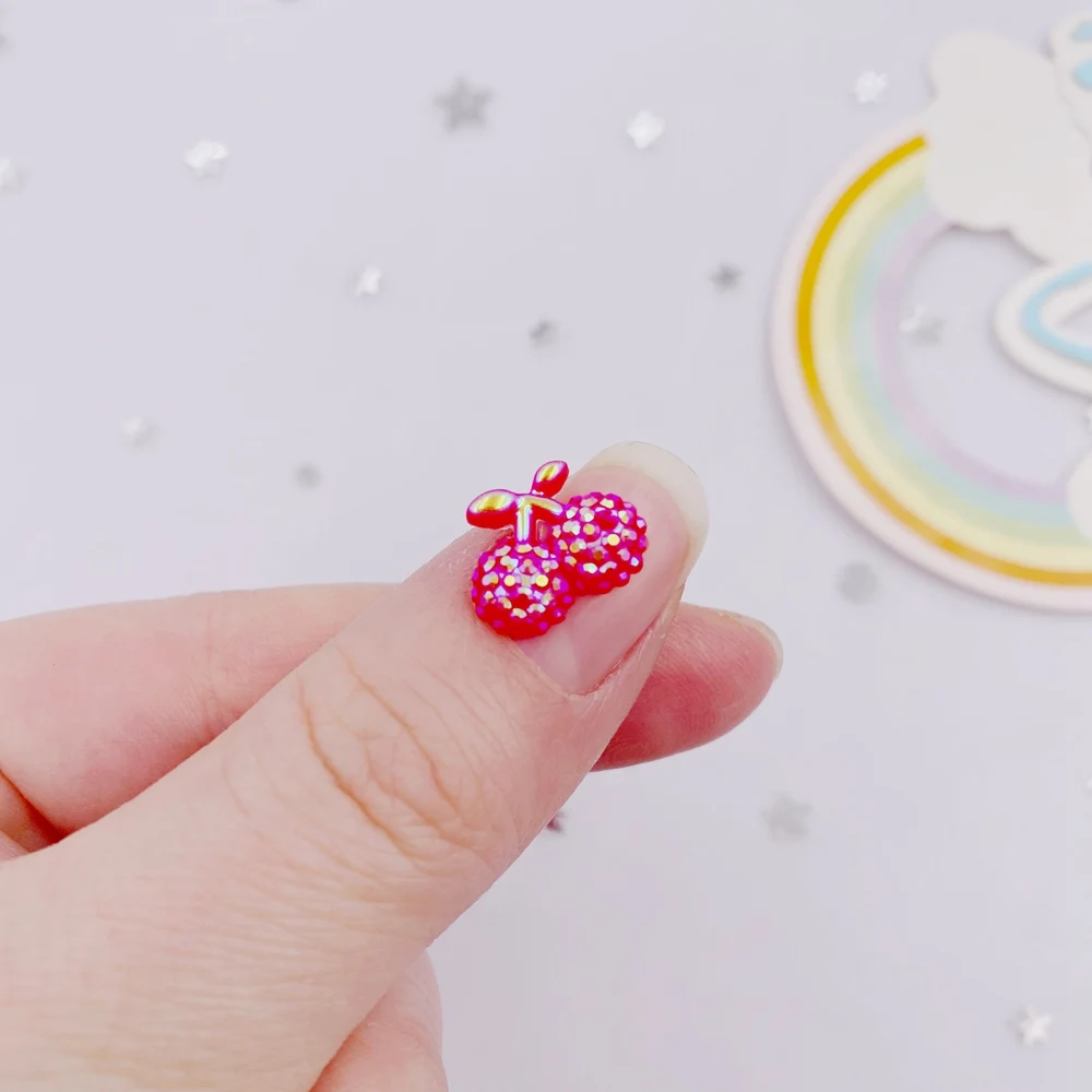 50 шт. AB каучуковая Милая Мини кристаллическая красная вишневая арт аппликация
