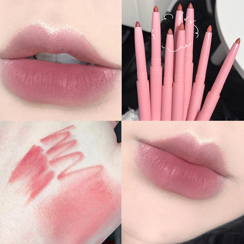 

8 Colors Matte Lip Liner Pencil Carving Lip Makeup Long Lasting Brown Lip Liners Waterproof Lipstick Pen Lip Contouring Cosmetic