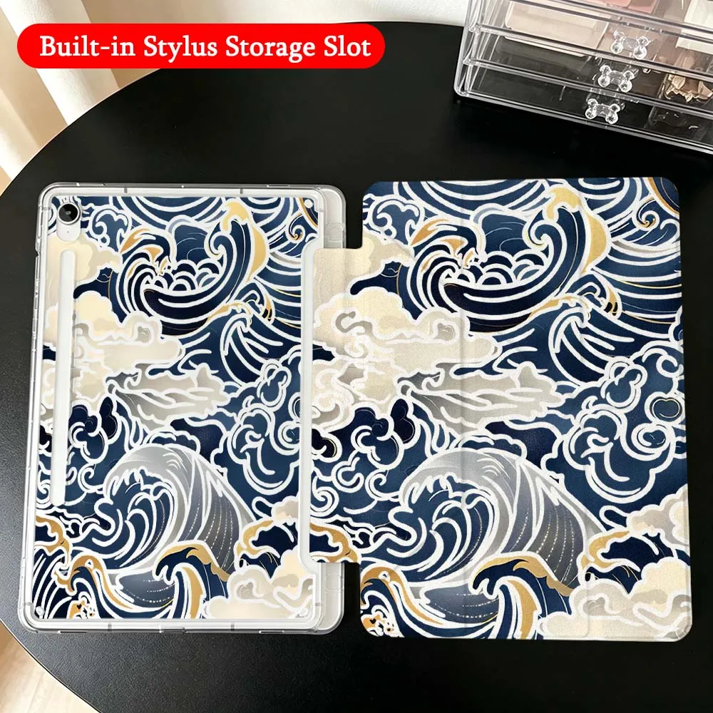 Фото Прозрачный Y-образный складной чехол Blue Wave Cloud для Samsung Galaxy Tab A9 A8 A11 S6 S7 S8 S9 S10 FE Plus Lite №1